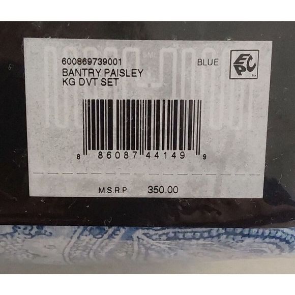 Ralph Lauren LAUREN FLANNEL 100% Cotton Blue BANTRY PAISLEY King Duvet Cover Set - Picture 9 of 10